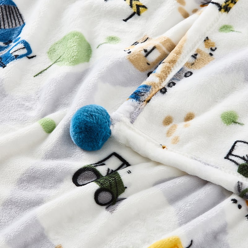 Novelty Ultra Soft Construction Zone Blanket 