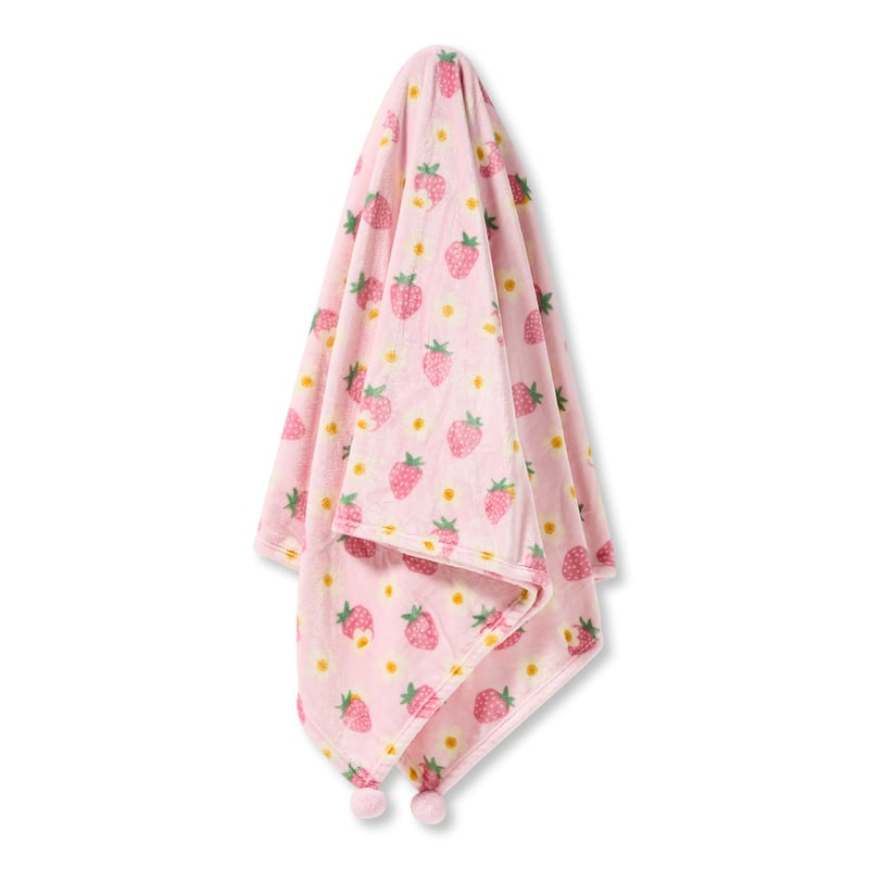 Novelty Ultra Soft Strawberry Daisy Blanket