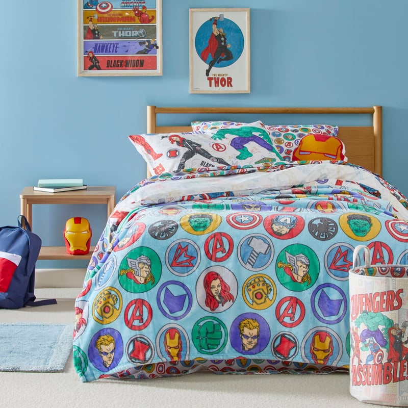 Marvel Avengers Ultra Soft Steel Blue Blanket 