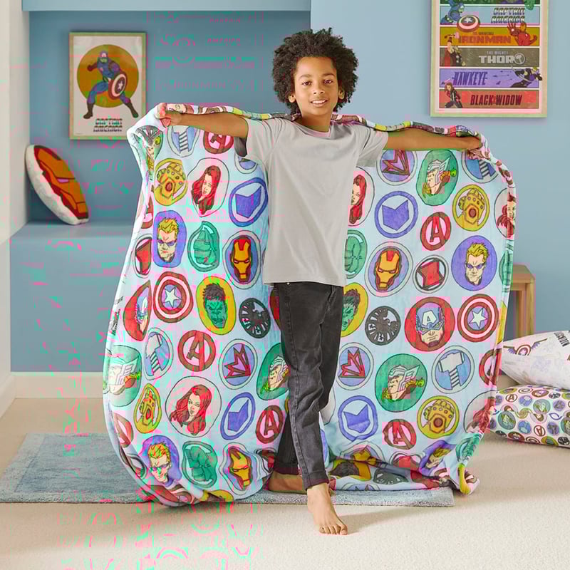 Marvel Avengers Ultra Soft Steel Blue Blanket 