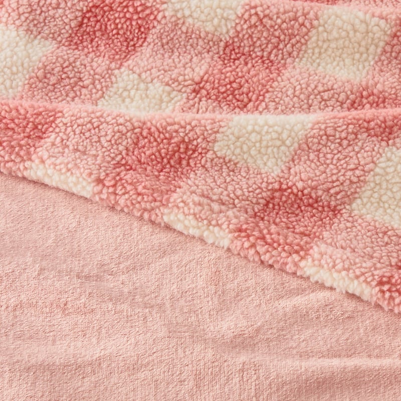 Clea Pink Checkerboard Blanket