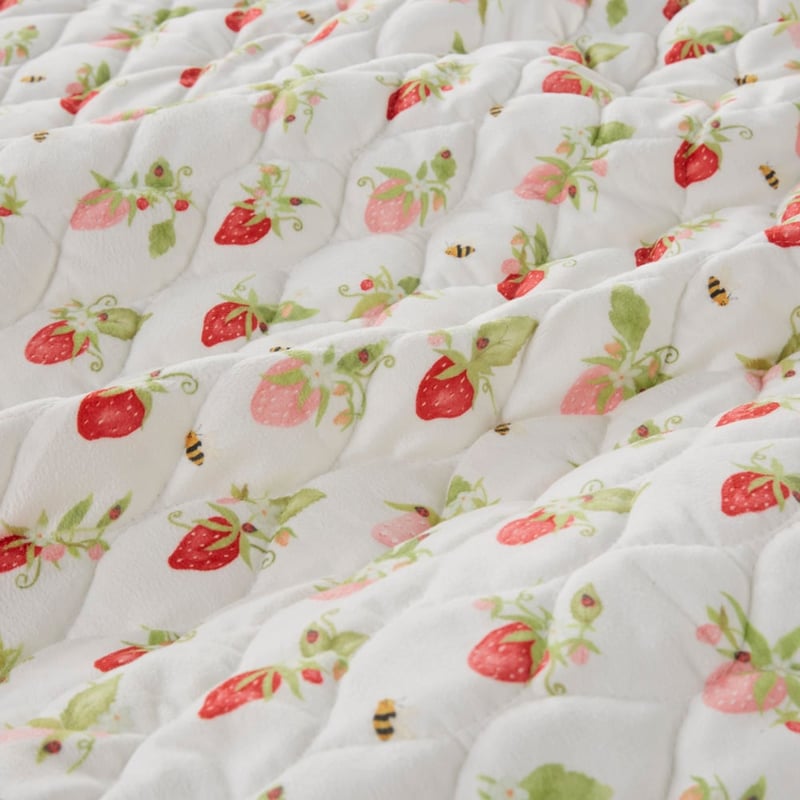 Heirloom Pink Sweet Strawberry Quilted Blanket