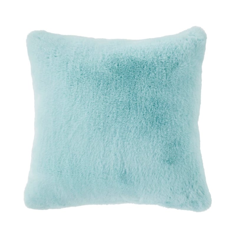 Faux Aqua Sky Rabbit Fur Cushion