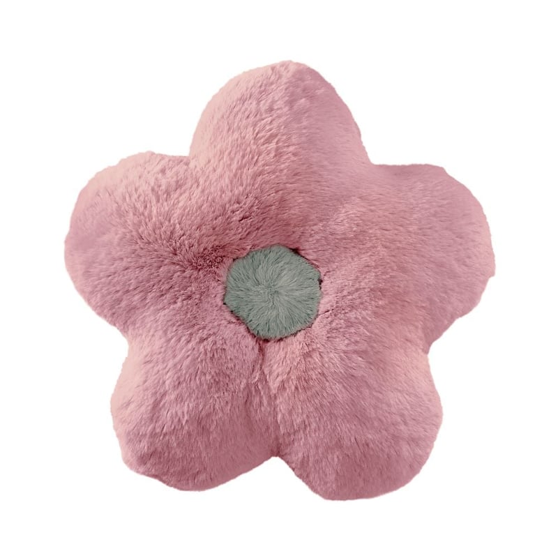 Multi Flower Shaped Faux Rabbit Fur Cushion