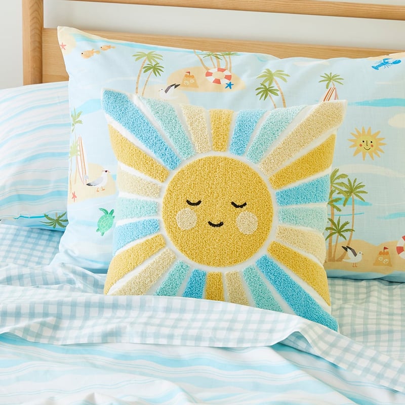 Happy Sun White Tufted Cushion