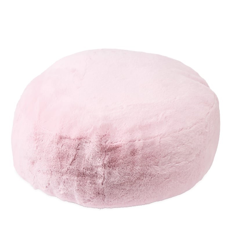 Faux Powder Pink Fur Floor Cushion