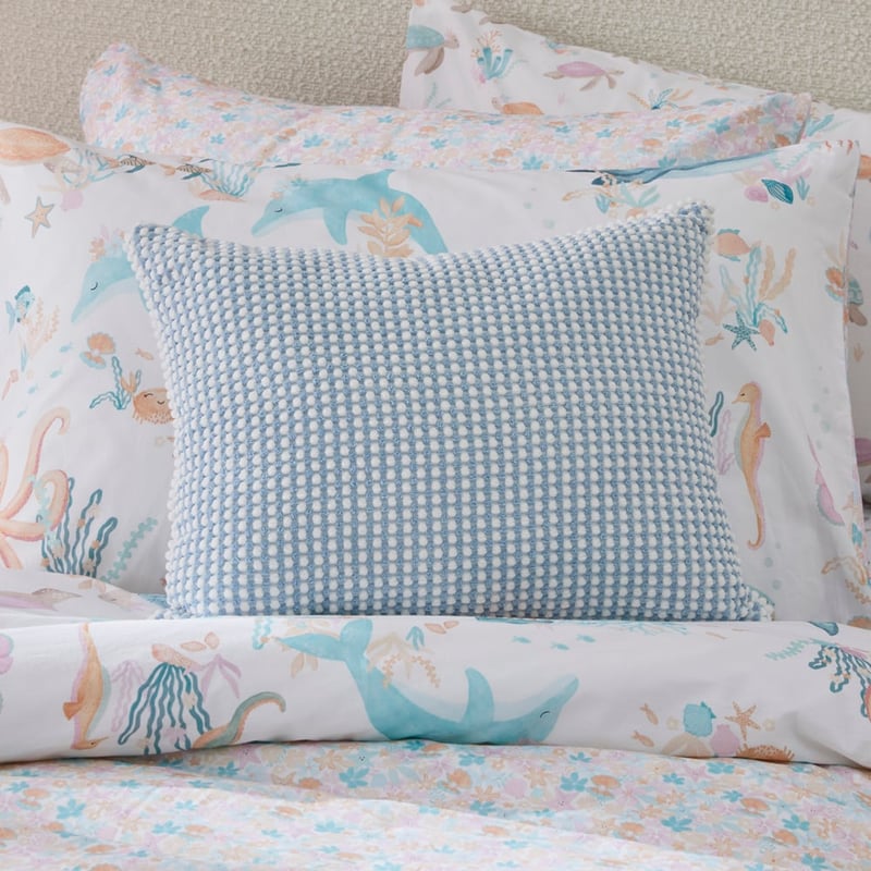 Bobble Light Blue & White Cushion