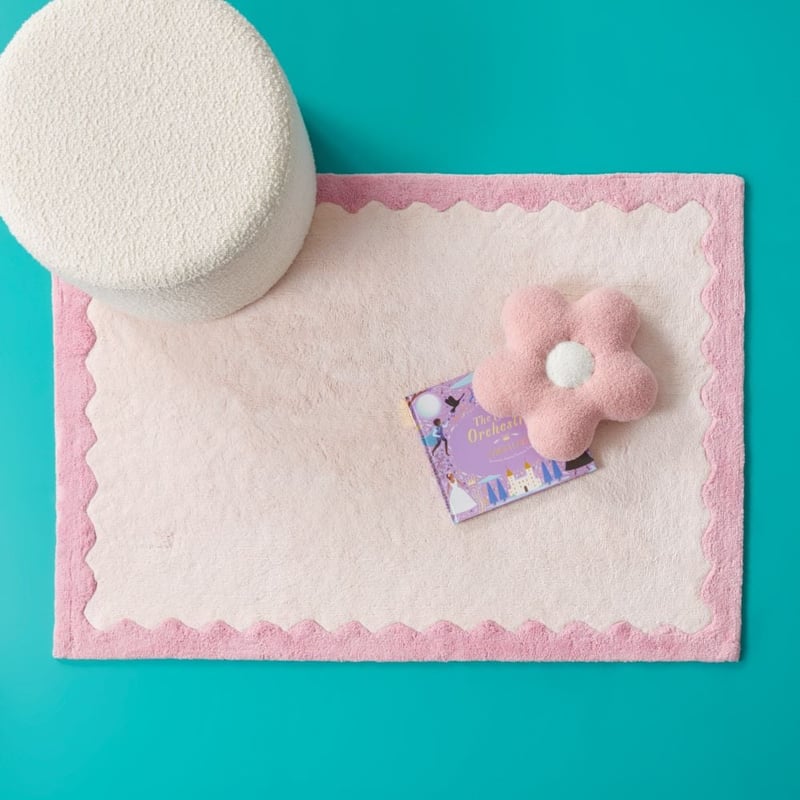 Decorative Wavey Pink Rug