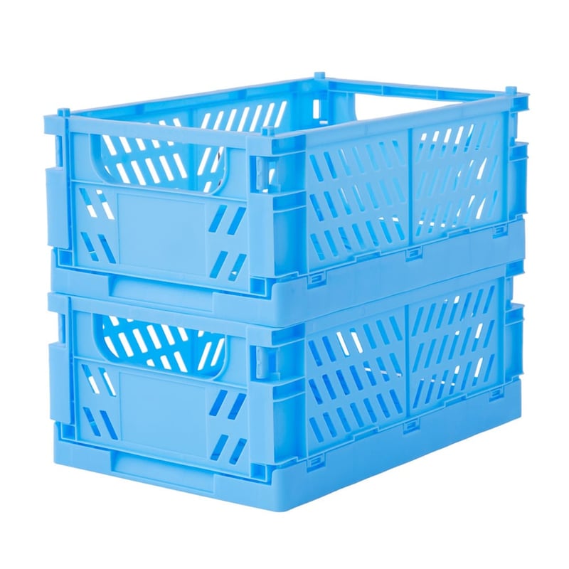 Foldable Blue Large Storage Boxes Pack of 2
