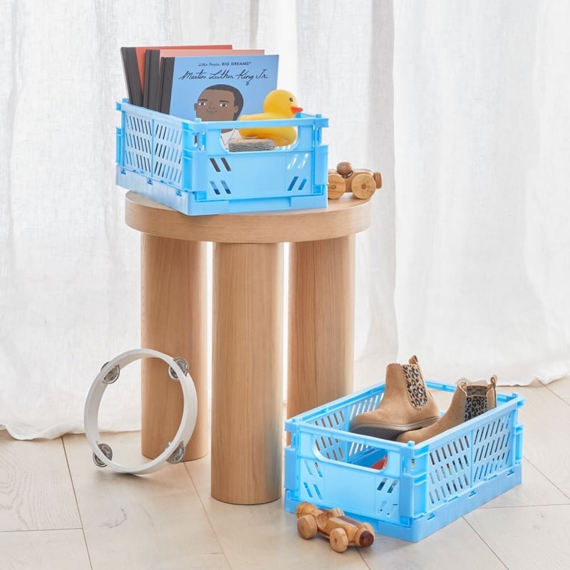 Foldable Blue Large Storage Boxes Pack of 2