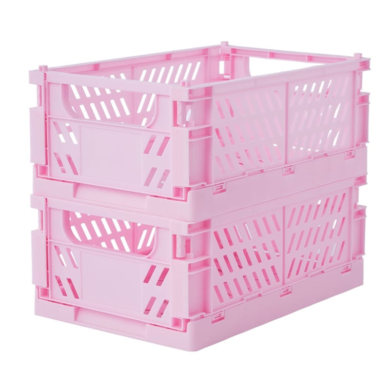 Foldable Pink Large Storage Boxes Pack of 2