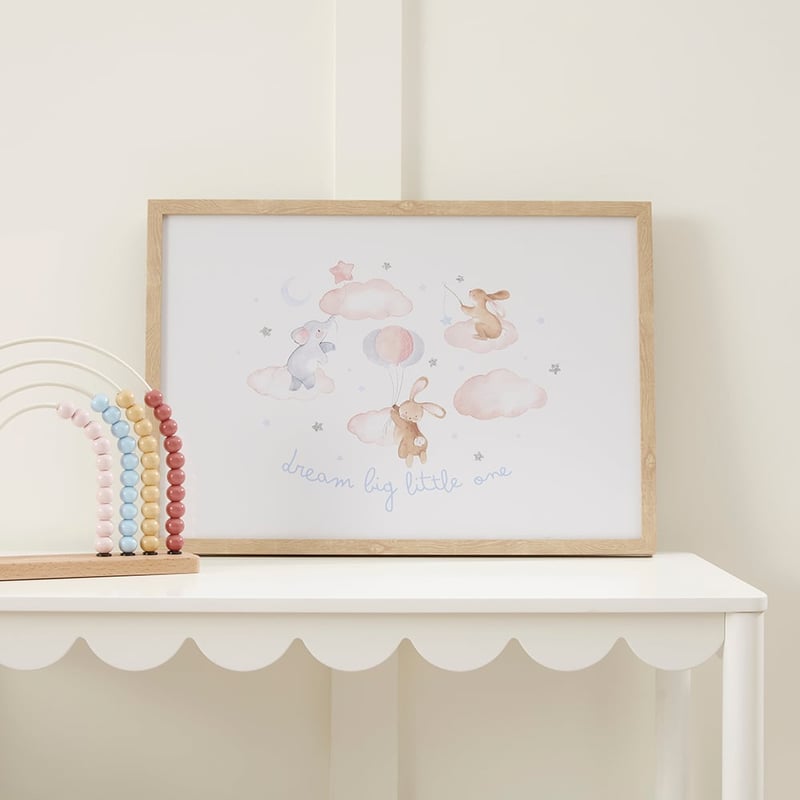 Nursery Night Sky Baby Animals Wall Art