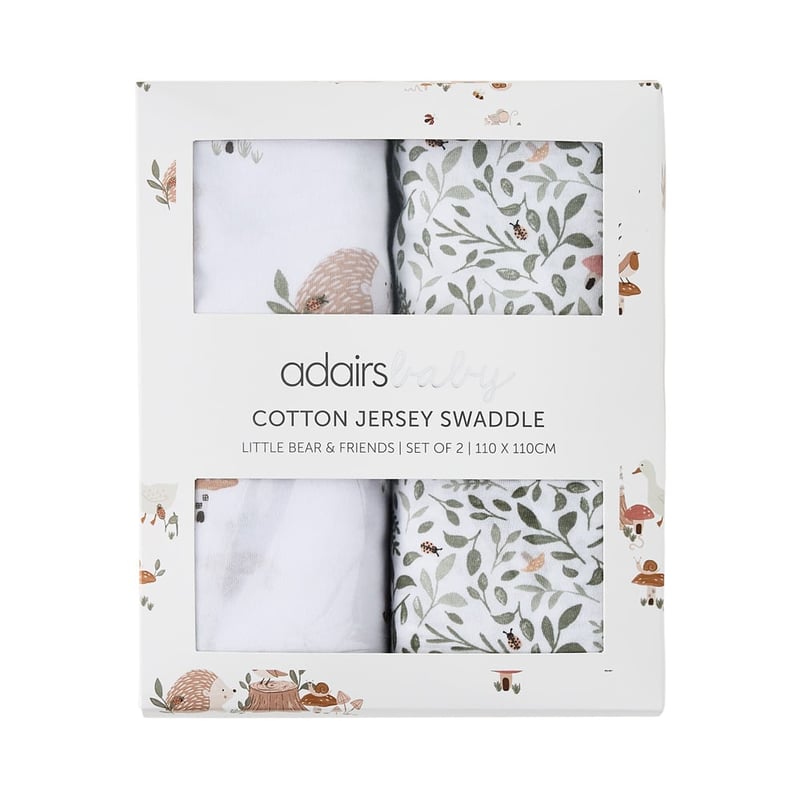 Little Bear & Friends Natural Jersey Baby Swaddles Pack of 2