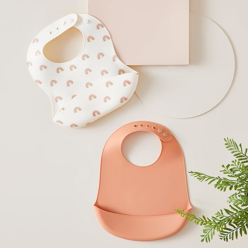 Silicon Rainbows Meal Time Collection Bib 2 Pack