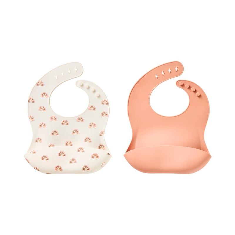 Silicon Rainbows Meal Time Collection Bib 2 Pack