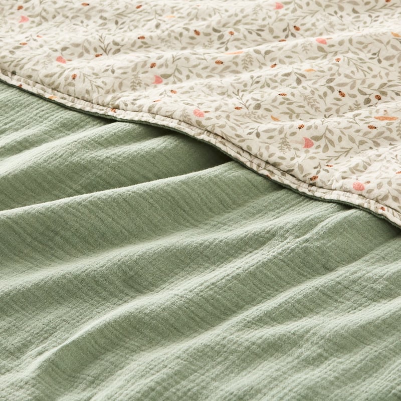 Maxwell Forest Leaf Fern Muslin Coverlet