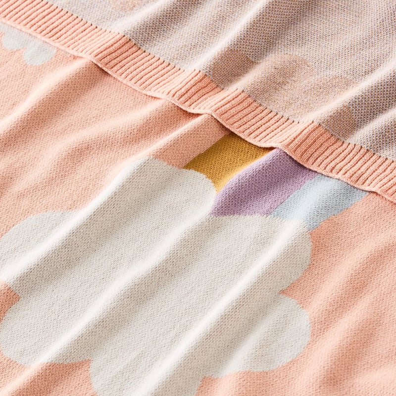 Novelty Cotton Cloudy Rainbow Baby Blanket