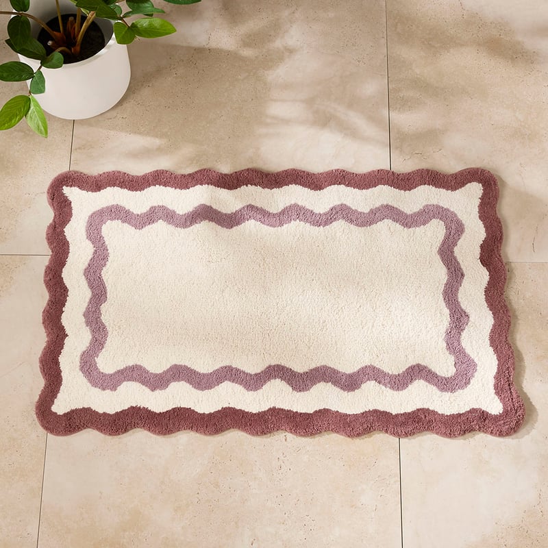Heather Natural Scallop Bath Mat