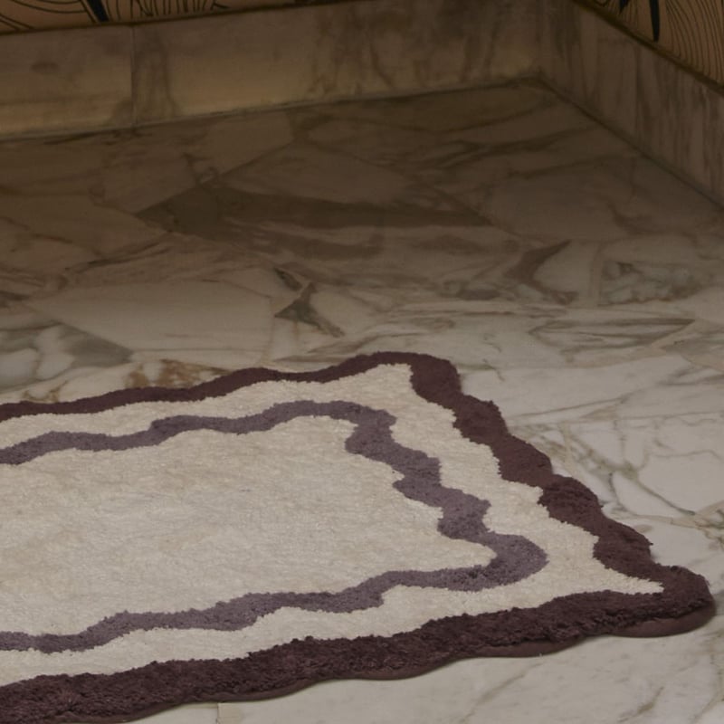 Heather Natural Scallop Bath Mat
