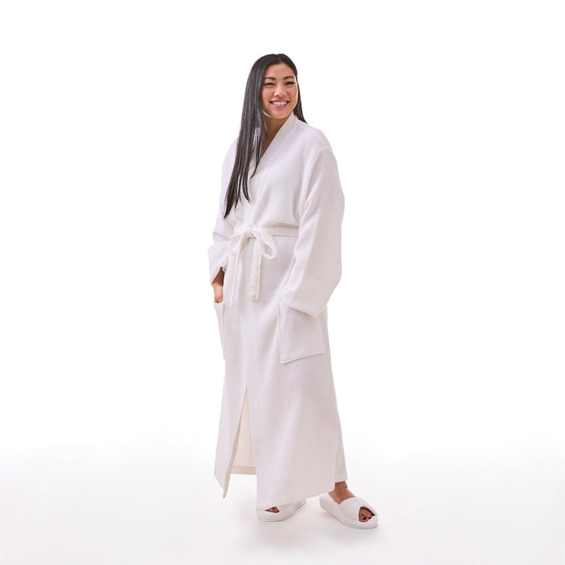 Turkish Cotton Bamboo White Waffle Robe