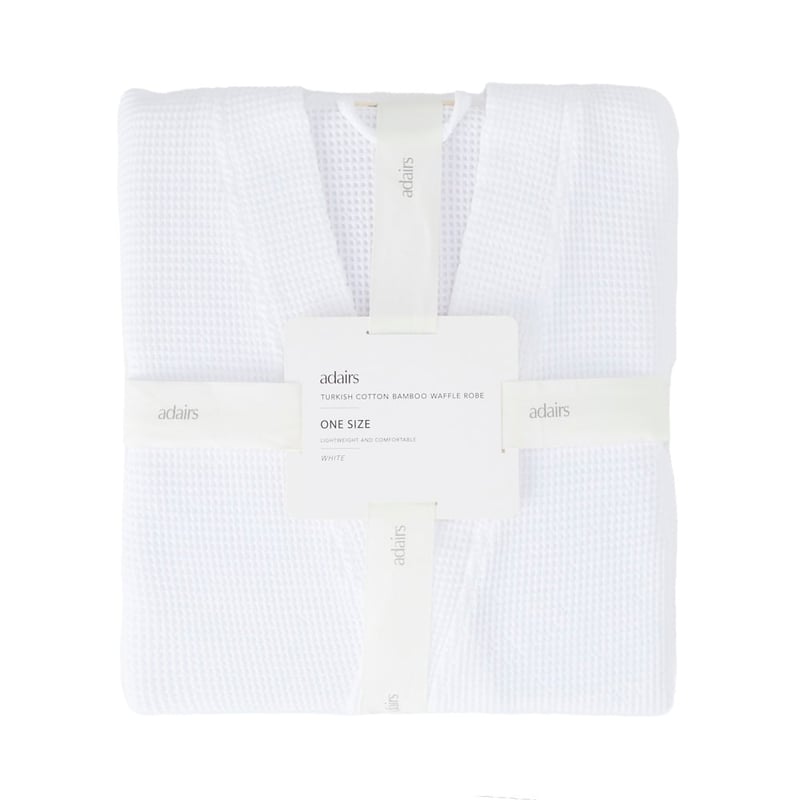 Turkish Cotton Bamboo White Waffle Robe