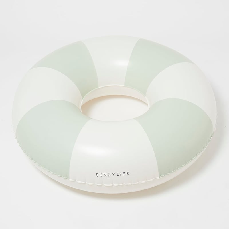 The Vacay Soft Olive Stripe Tube Pool Ring