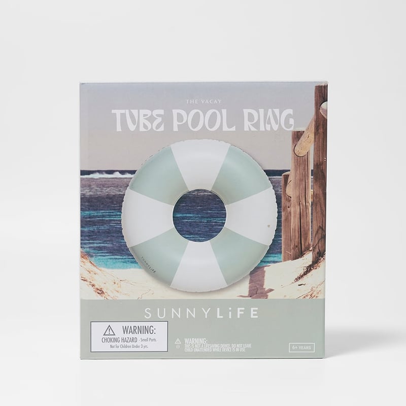 The Vacay Soft Olive Stripe Tube Pool Ring