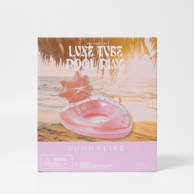 Strawberry Pink Luxe Tube Pool Ring