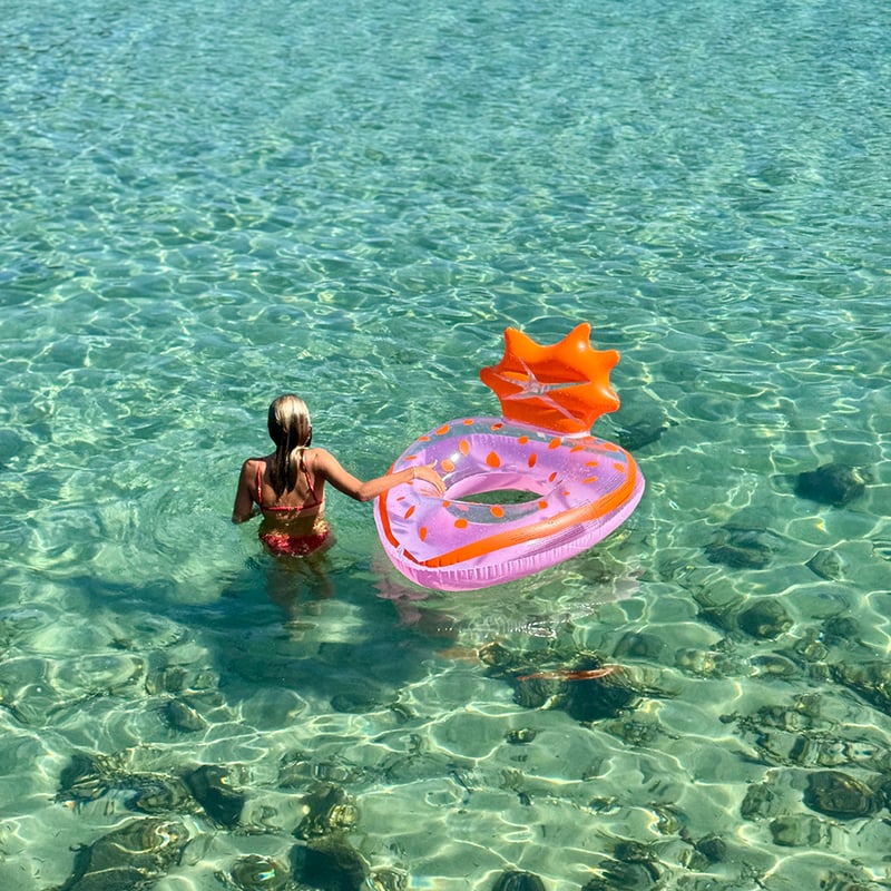 Strawberry Pink Luxe Tube Pool Ring
