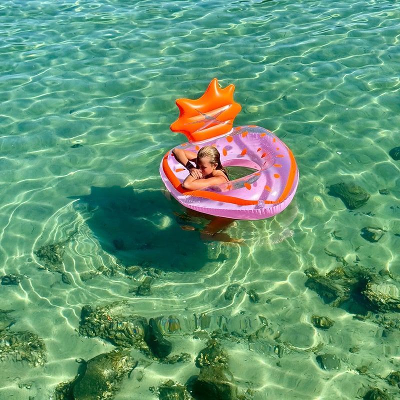 Strawberry Pink Luxe Tube Pool Ring