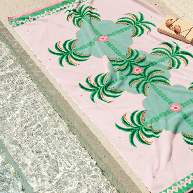 Luxe Velour Mirrored Palm Beach Towel