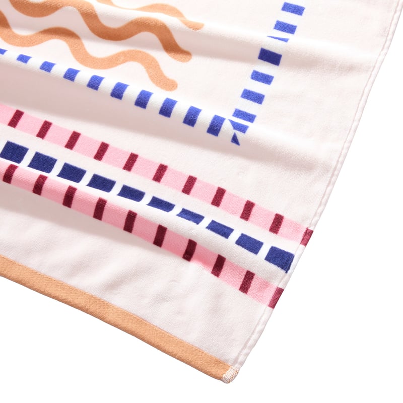 Luxe Natural Palm Velour Beach Towel