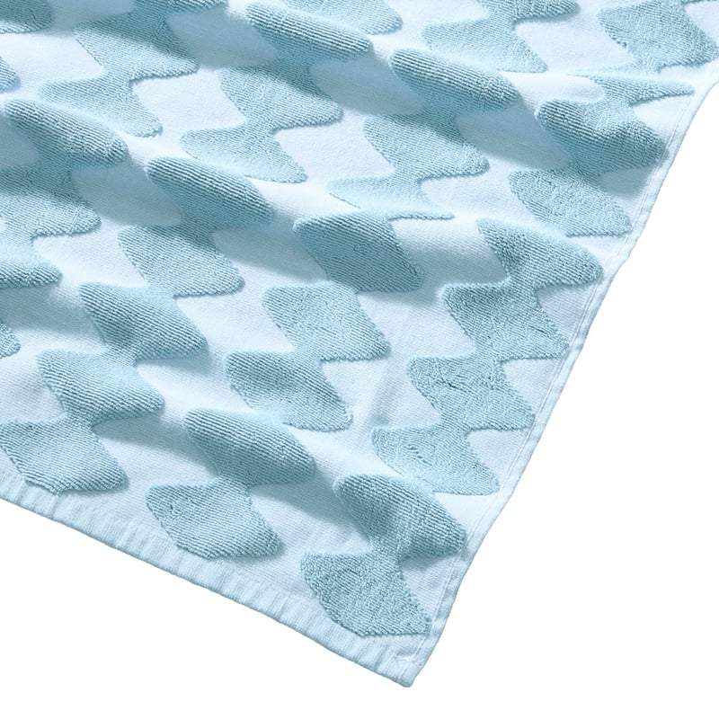 Terry Textured Chambray Blue Beach Towel