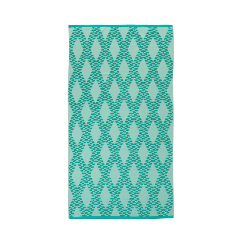 Terry Textured Green Diamond Beach Towel