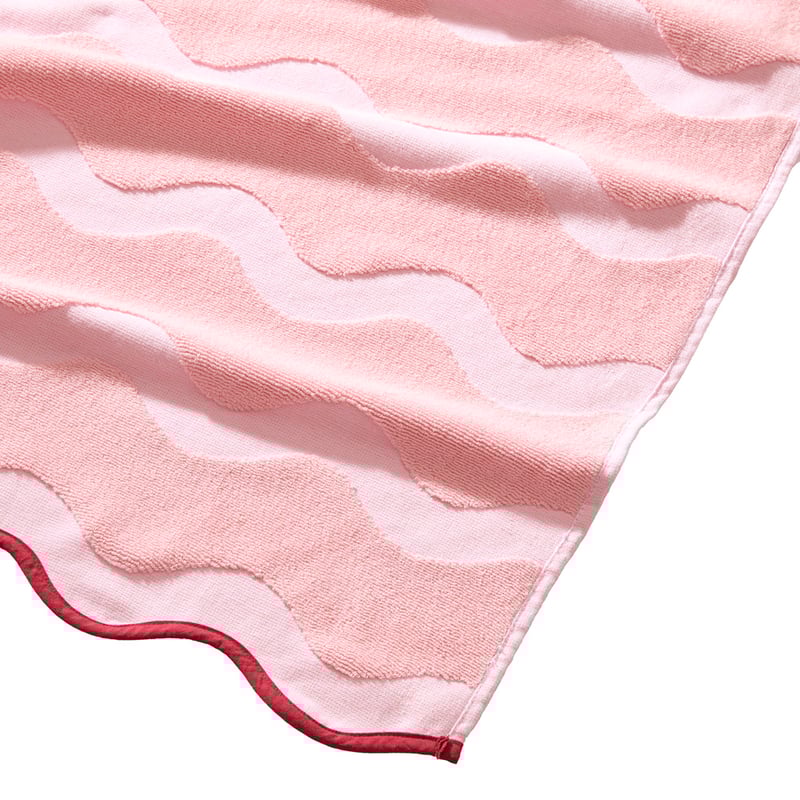 Terry Textured Pink & Burgundy Beach Towel