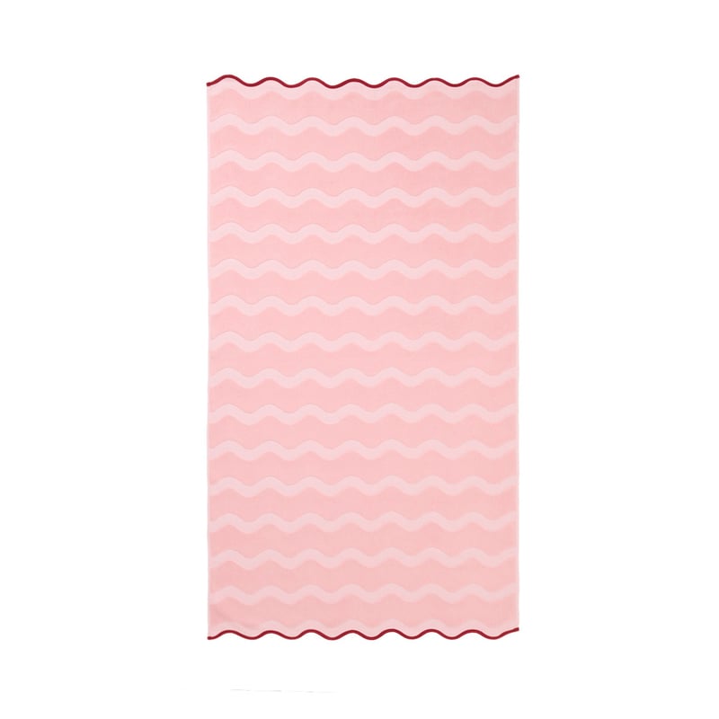 Terry Textured Pink & Burgundy Beach Towel