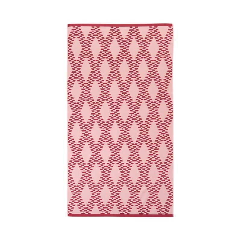 Terry Textured Red Diamond Beach Towel