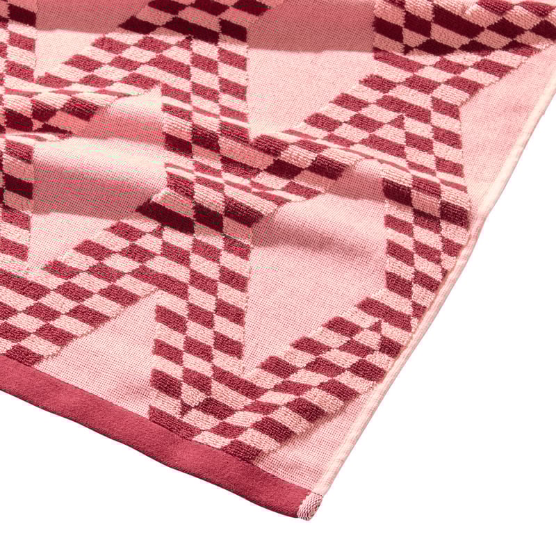 Terry Textured Red Diamond Beach Towel