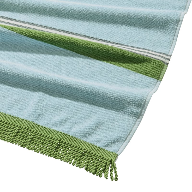 Terry Textured Soft Blue Stripe Beach Towel