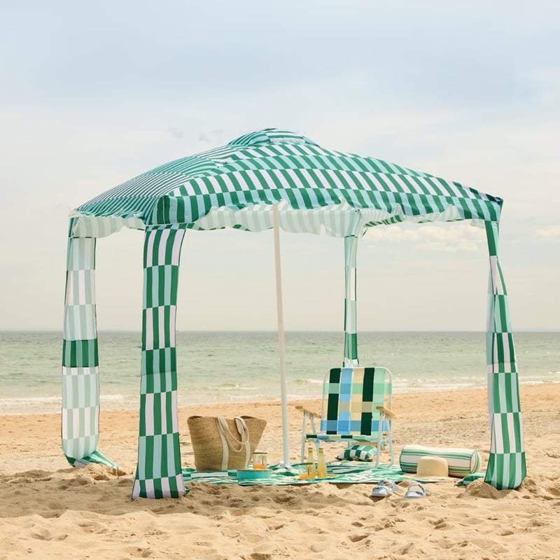 Green Stripe Beach Cabana