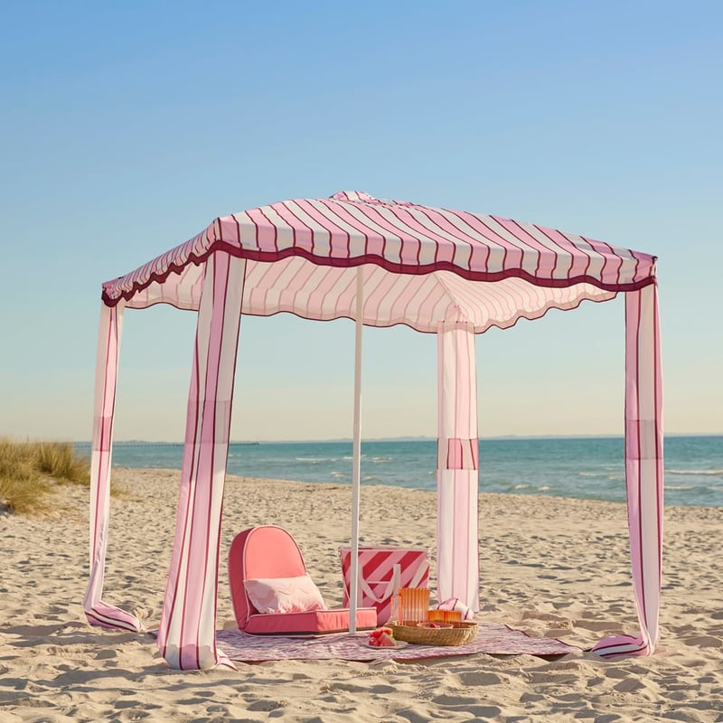 Pinks Stripe Beach Cabana