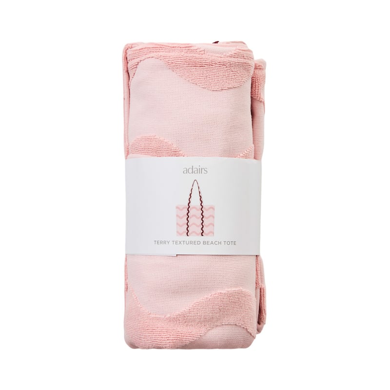 Terry Textured Pink & Burgundy Beach Tote