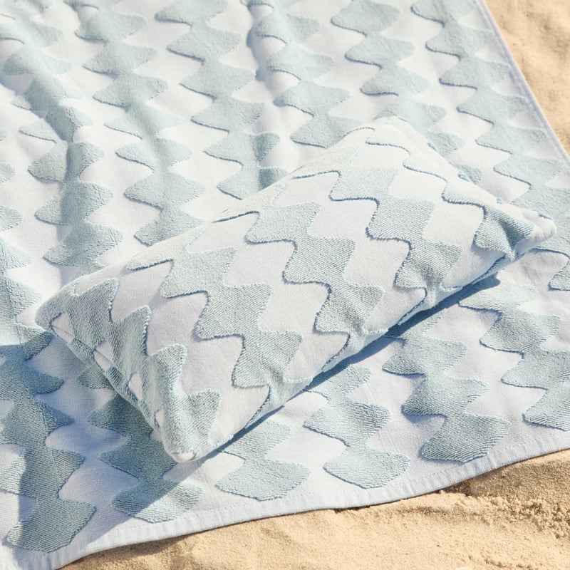 Chambray Blue Inflatable Beach Pillow