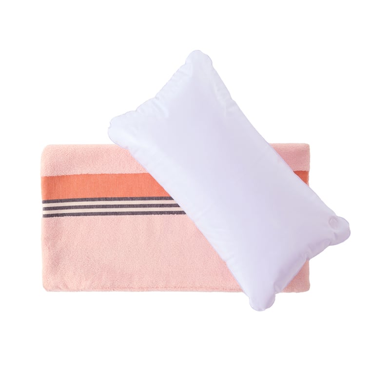 Soft Pink Stripe Inflatable Beach Pillow