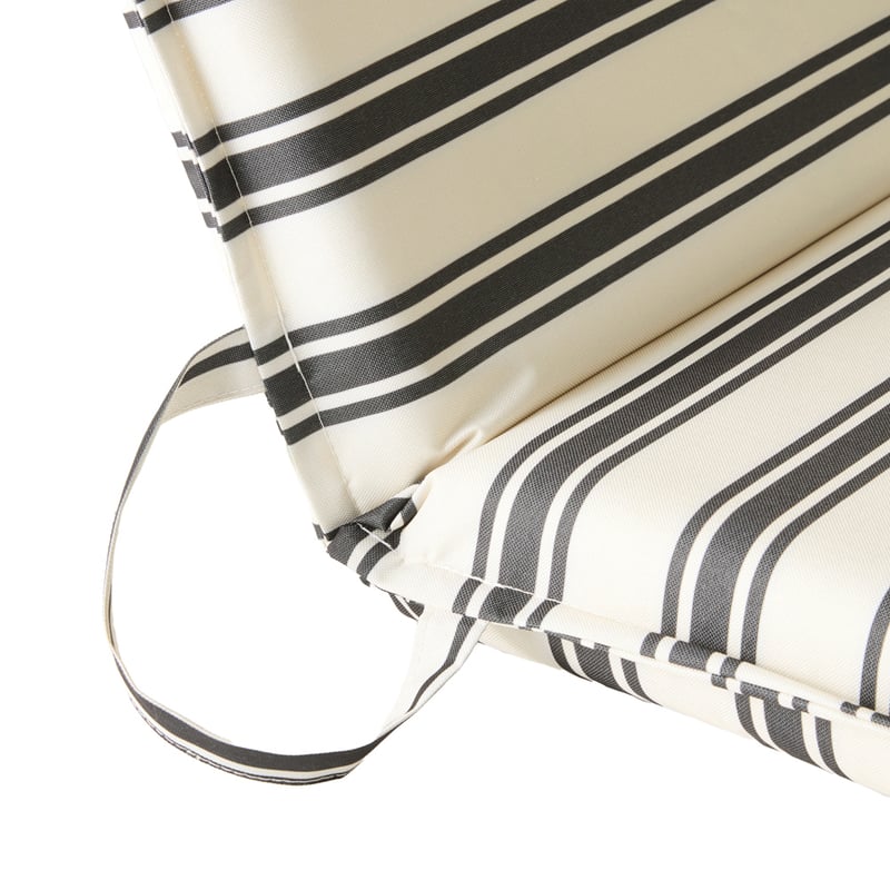 Black Stripe Padded Canvas Beach Chair
