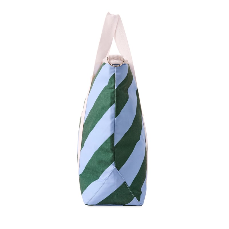 Large Forest & Chambray Stripe Beach Cooler Bag