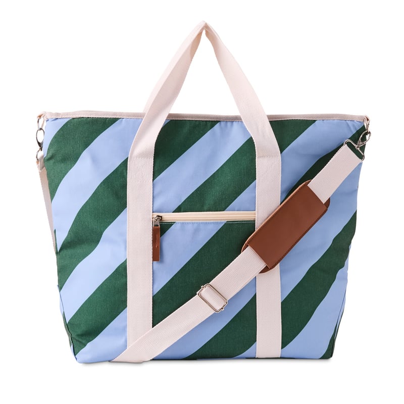 Large Forest & Chambray Stripe Beach Cooler Bag