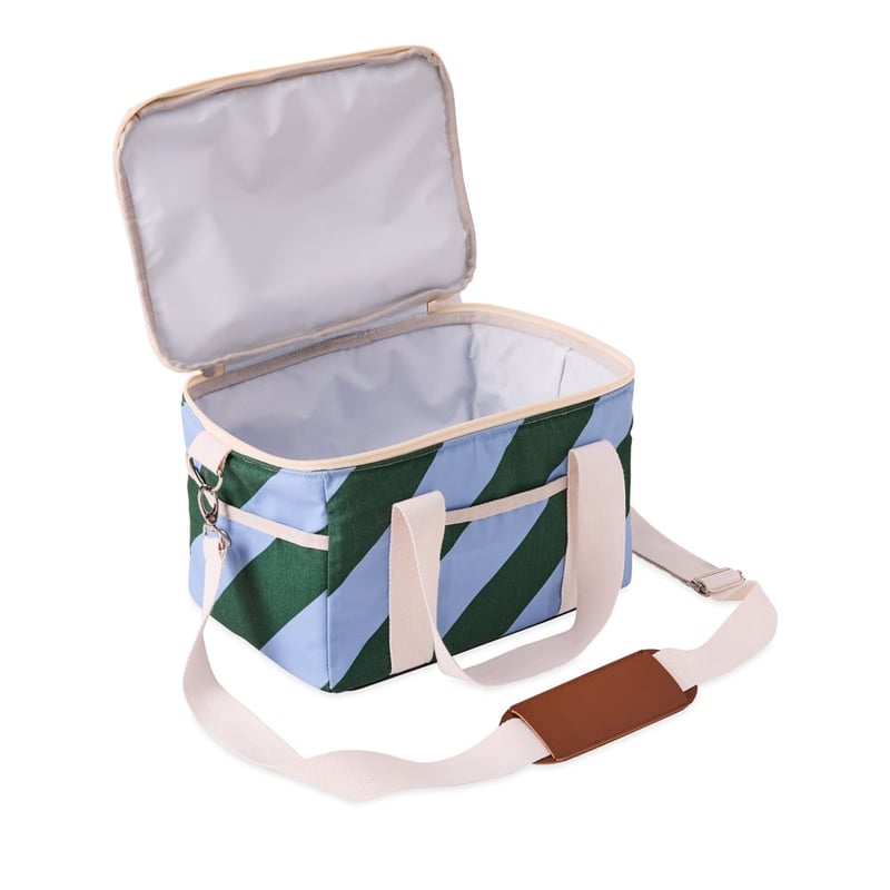 Small Forest & Chambray Stripe Beach Cooler Bag