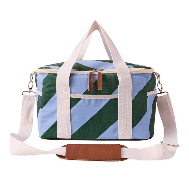 Small Forest & Chambray Stripe Beach Cooler Bag