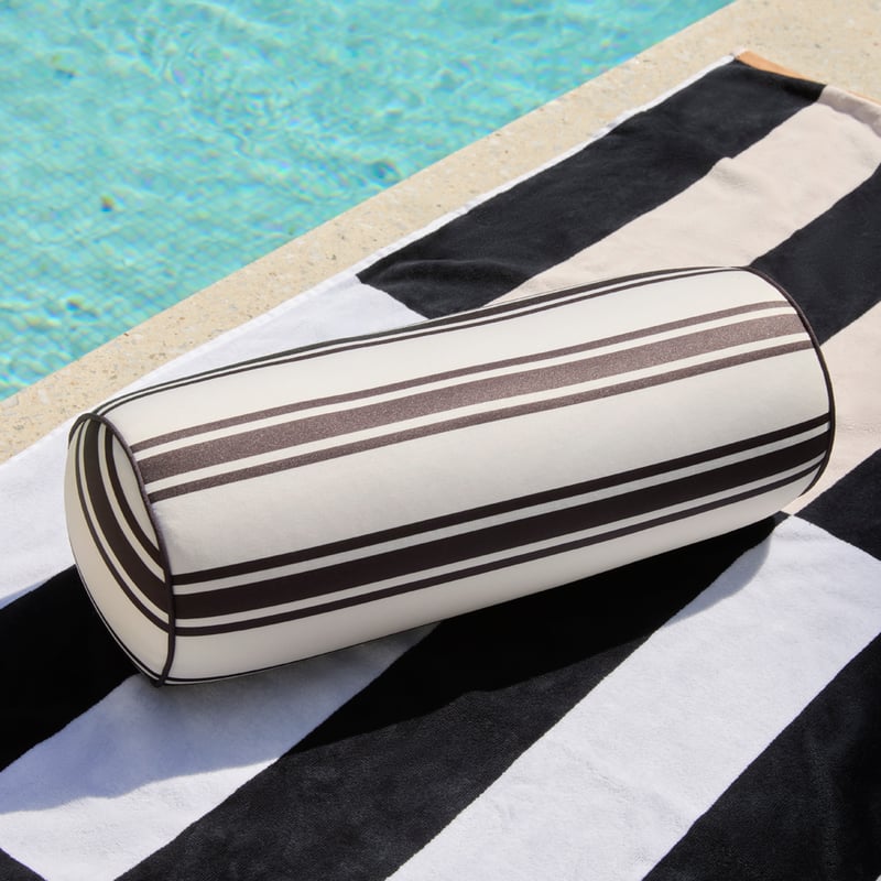 Black Stripe Cylinder Beach Pillow